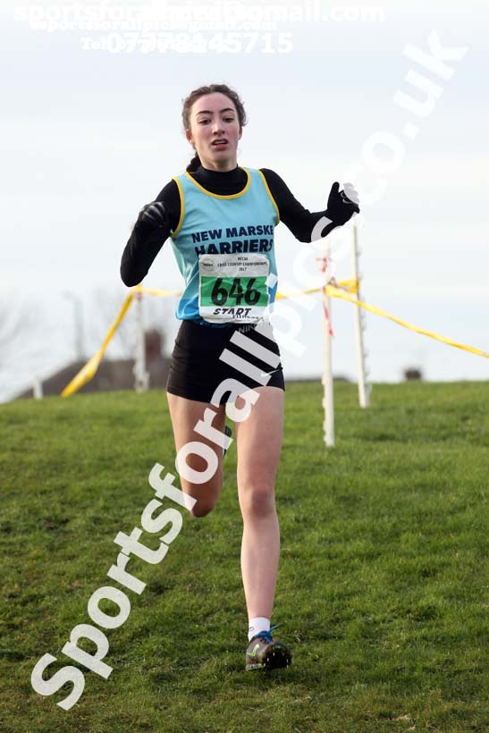 Womens under-17s and under-20s North Eastern Cross Country, Redcar. Photo:  David T. Hewitson/Sports for All Pics